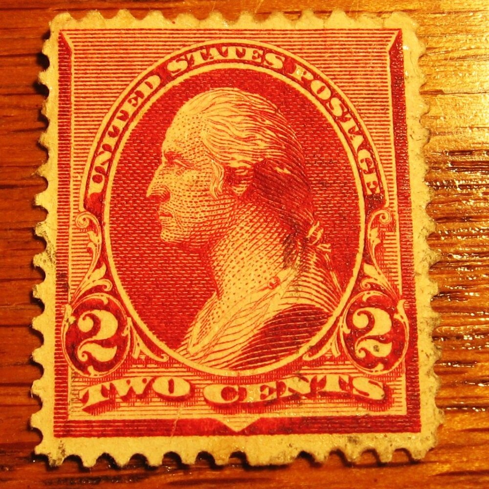 1890 George Washington 2 Cent Red Stamp.
